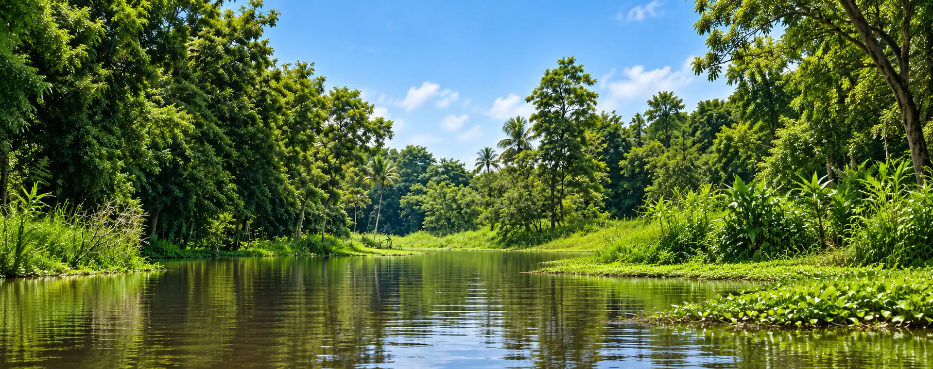 Río entre vegetación tropical